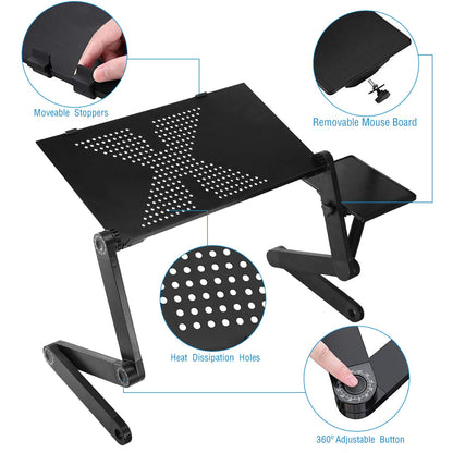 iMounTEK GPCT1656 360° Rotatable Portable Desk Stand with Mouse Board (Black)