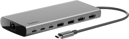 Belkin Connect USB-C 8-in-1 Hub – Dual HDMI Display, 100W PD, Ethernet, SD, USB for MacBook & USB-C Laptops