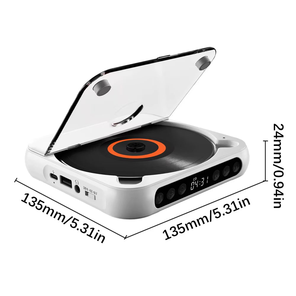 SpinWave™ Portable CD & Bluetooth Music Player – Classic Sound Meets Modern Freedom - Mac's Got More