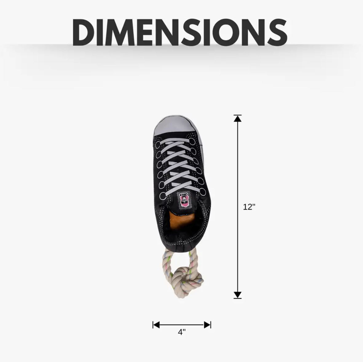 Squeaky Comfort Plush Sneaker Dog Toy – with Treat Compartment, Safe & Durable – Black - Mac's Got More