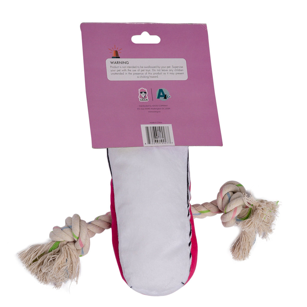 Squeaky Comfort Plush Sneaker Dog Toy – with Treat Compartment, Safe & Durable – Pink - Mac's Got More