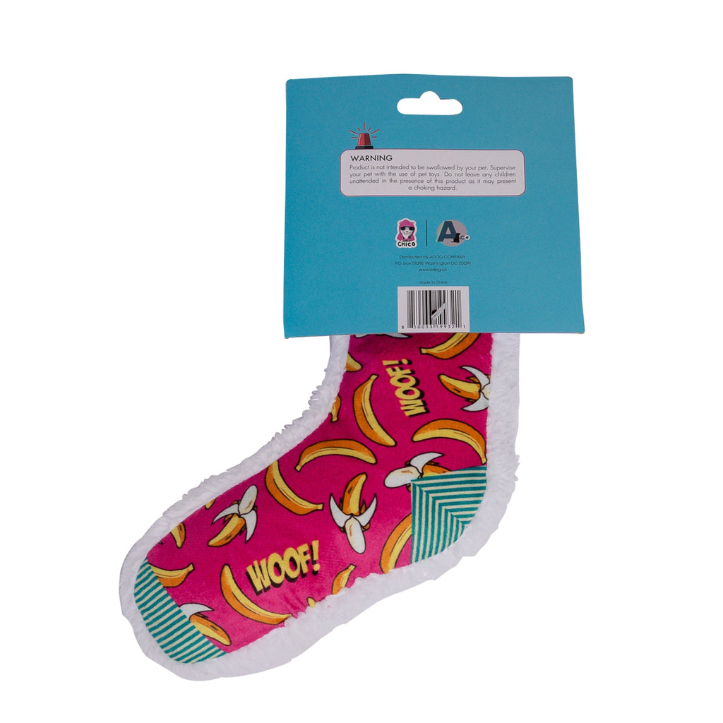 Squeaky Sock Plush Dog Toy – Whimsy Wonders Banana Design - Mac's Got More