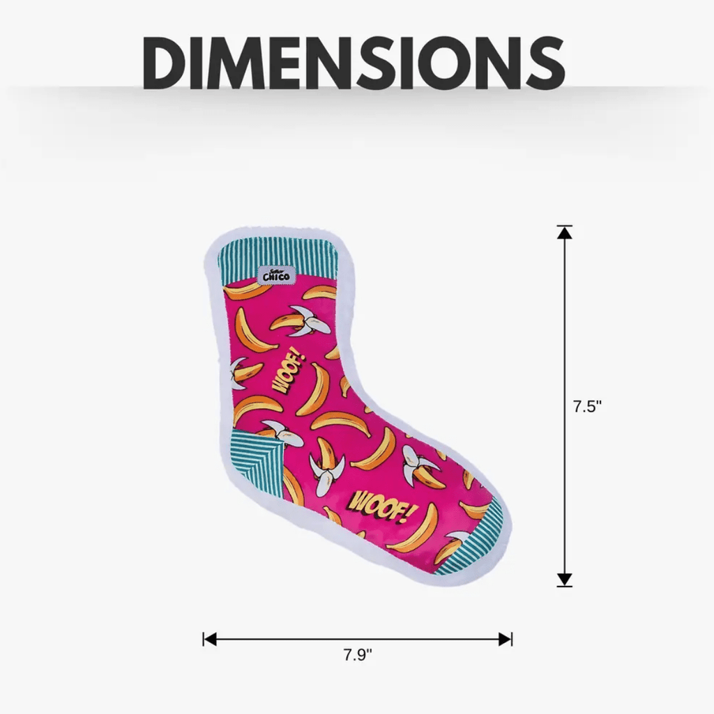 Squeaky Sock Plush Dog Toy – Whimsy Wonders Banana Design - Mac's Got More