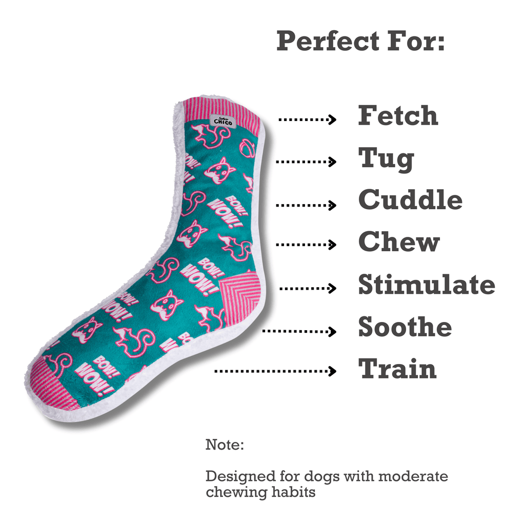 Squeaky Sock Plush Dog Toy – Whimsy Wonders Squirrel Design - Mac's Got More