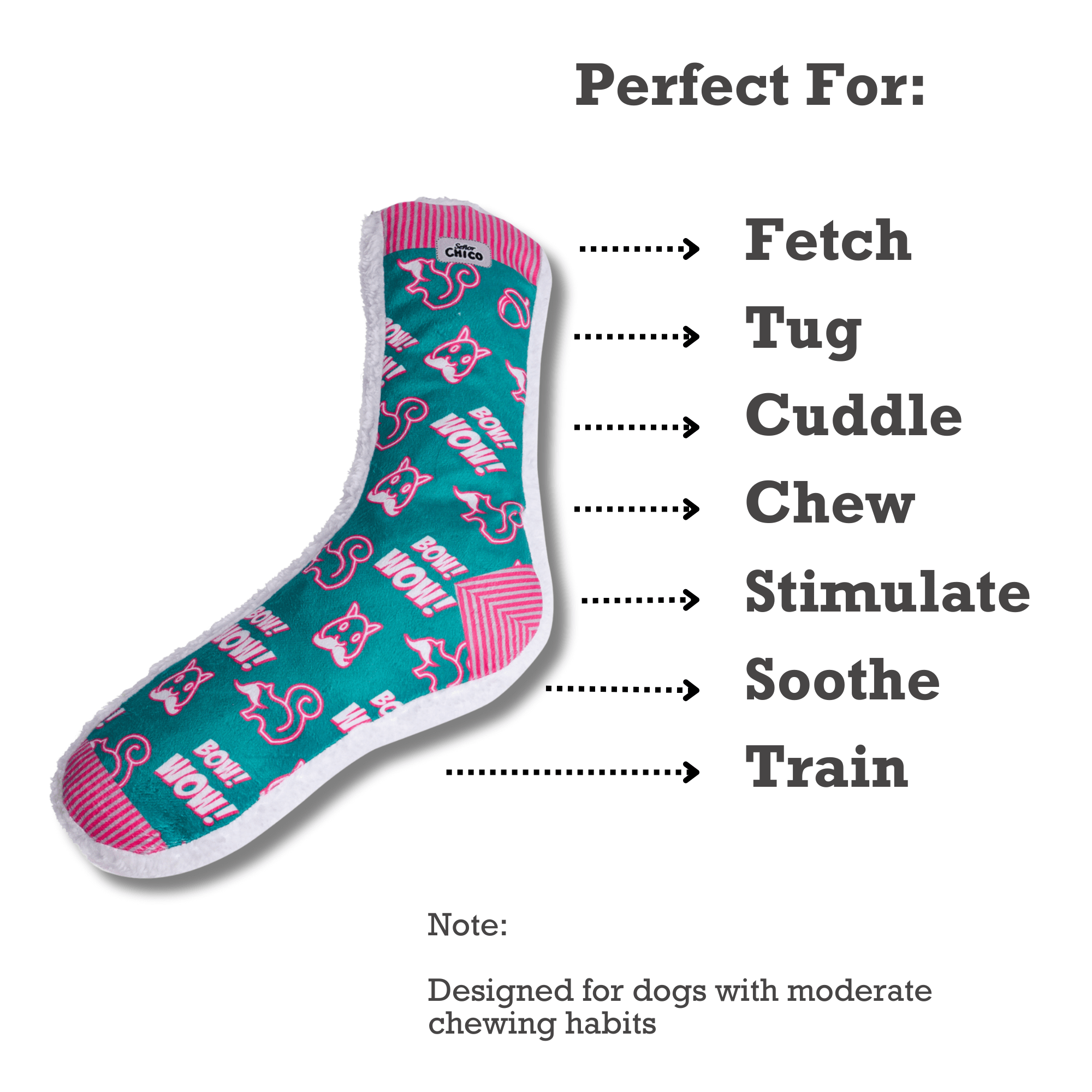 Squeaky Sock Plush Dog Toy – Whimsy Wonders Squirrel Design - Mac's Got More