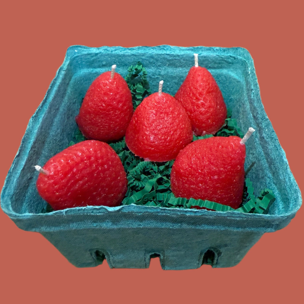 Strawberry Beeswax Birthday Candles - Mac's Got More
