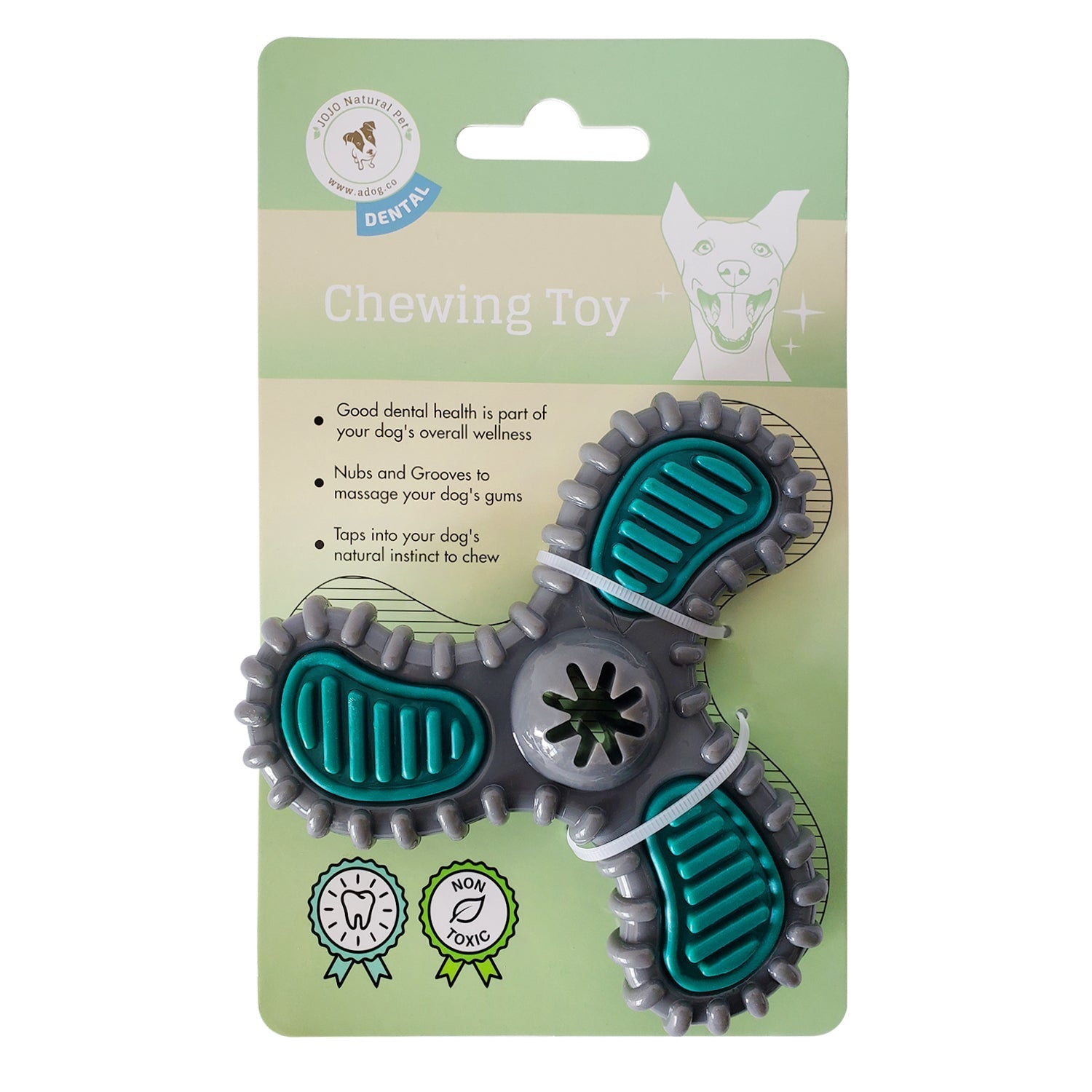 TPR Dental Spinner Dog Chew Toy – Durable Dental Care Fun for Light to Medium Chewers - Mac's Got More