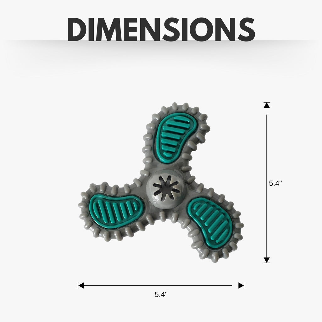 TPR Dental Spinner Dog Chew Toy – Durable Dental Care Fun for Light to Medium Chewers - Mac's Got More