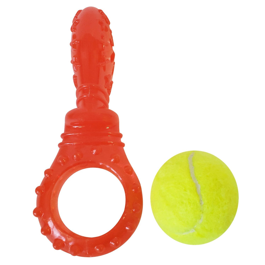 TPR Interactive Dog Chew Toy with Detachable Squeaker & Treat Fill - Mac's Got More