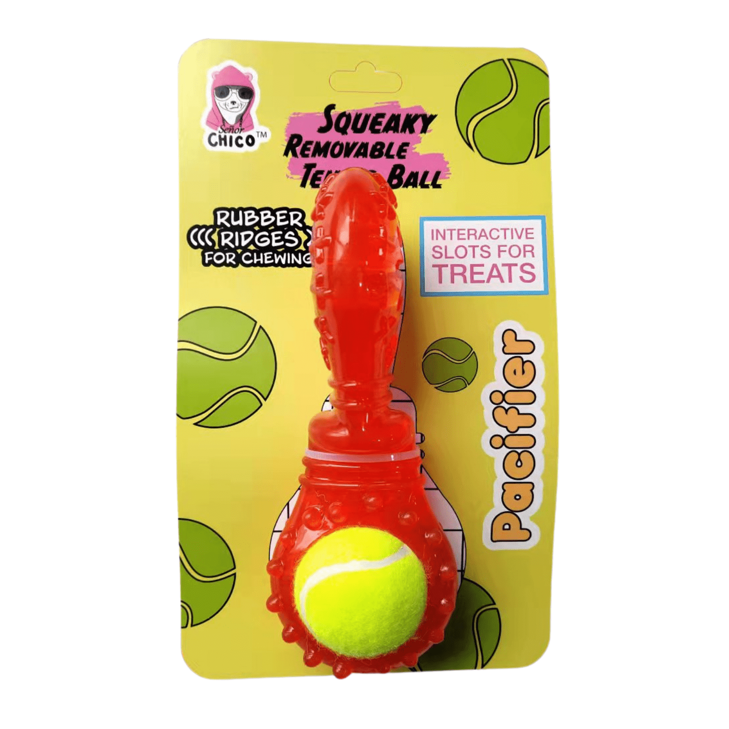 TPR Interactive Dog Chew Toy with Detachable Squeaker & Treat Fill - Mac's Got More