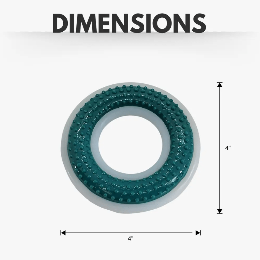 TPR & Nylon Dental Chew Ring Toy for Dogs - Ideal for Aggressive Chewers – (4" Diameter) - Mac's Got More