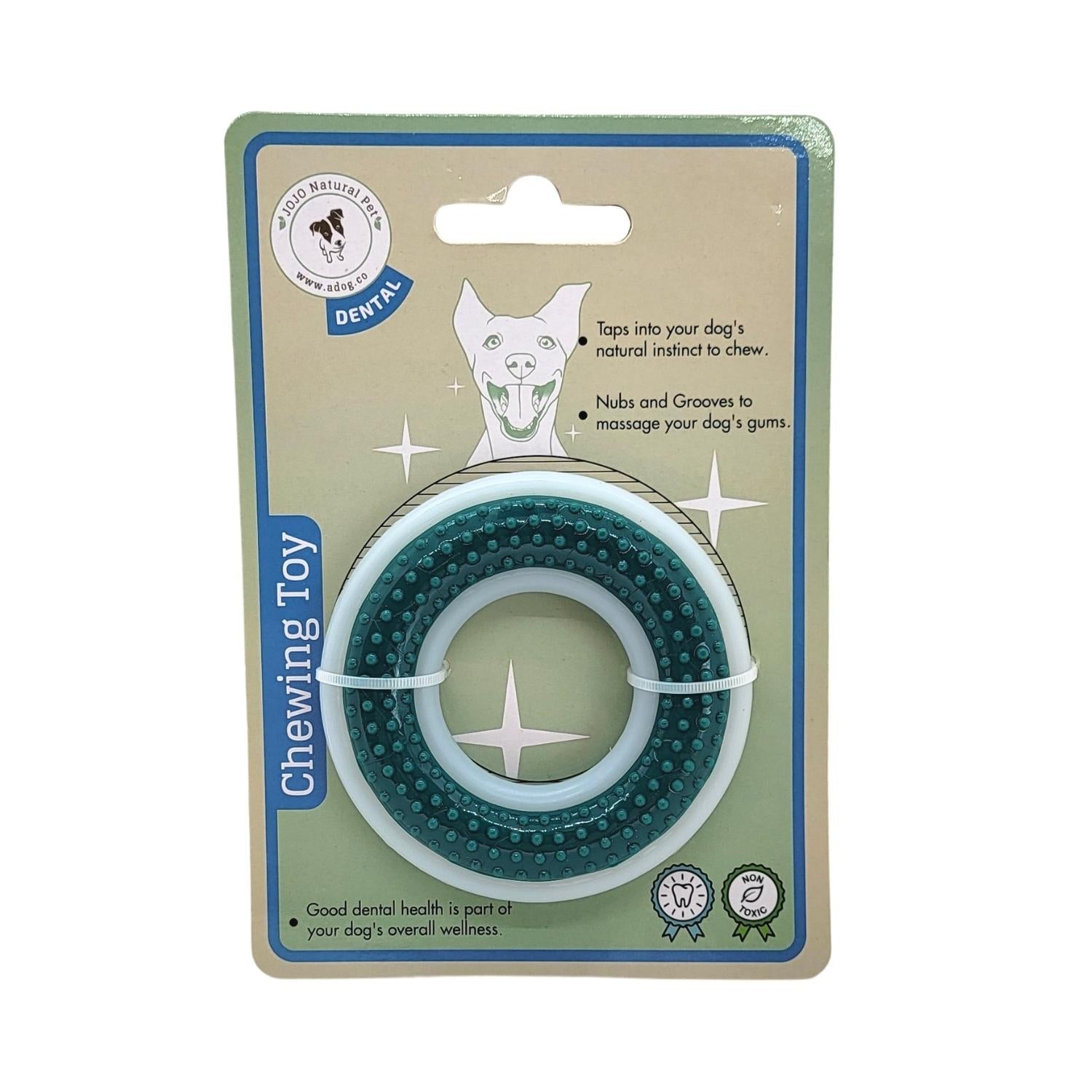 TPR & Nylon Dental Chew Ring Toy for Dogs - Ideal for Aggressive Chewers – (4" Diameter) - Mac's Got More