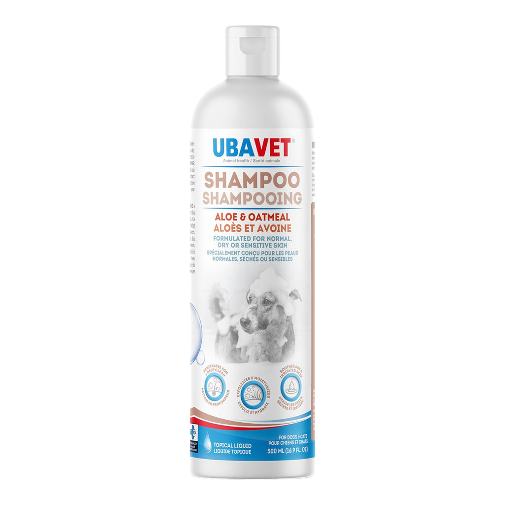 UBAVET Aloe & Oatmeal Shampoo for Dogs & Cats – Gentle Hydrating Formula – (16.9 fl oz / 500ml) - Mac's Got More