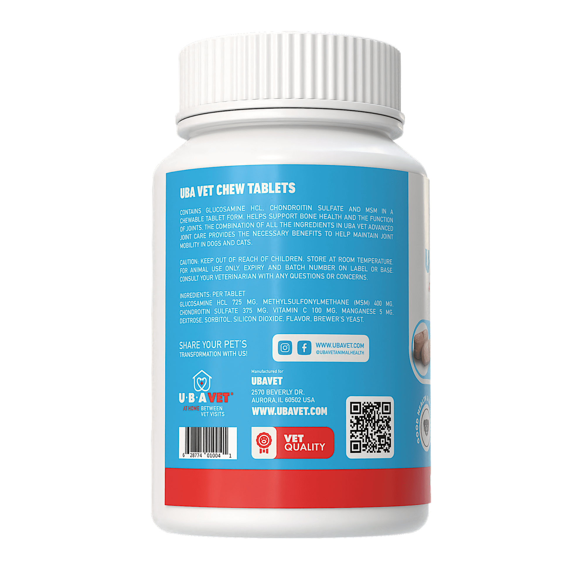 UBAVET Joint Support Advanced Joint Care Chew Tablets for Dogs & Cats - Mac's Got More