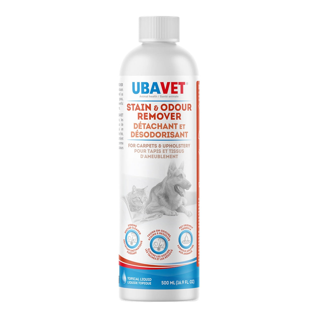UBAVET Stain and Odor Remover for Dogs & Cats – Powerful Enzyme Cleaner – (16.9 fl oz / 500ml) - Mac's Got More