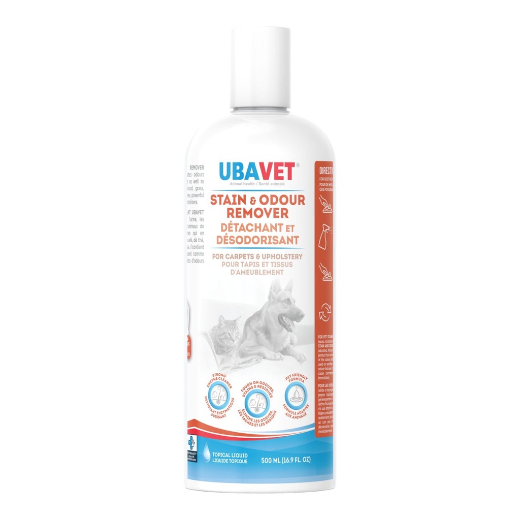 UBAVET Stain and Odor Remover for Dogs & Cats – Powerful Enzyme Cleaner – (16.9 fl oz / 500ml) - Mac's Got More