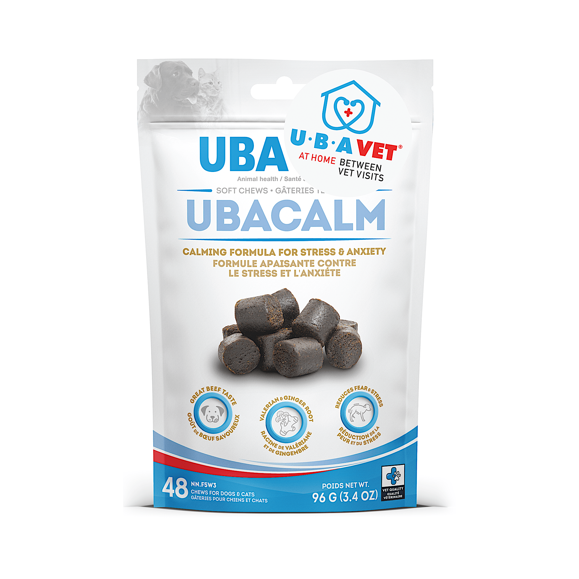 UBAVET UBACALM Calming Soft Chews for Dogs & Cats – Natural Stress & Anxiety Relief - Mac's Got More