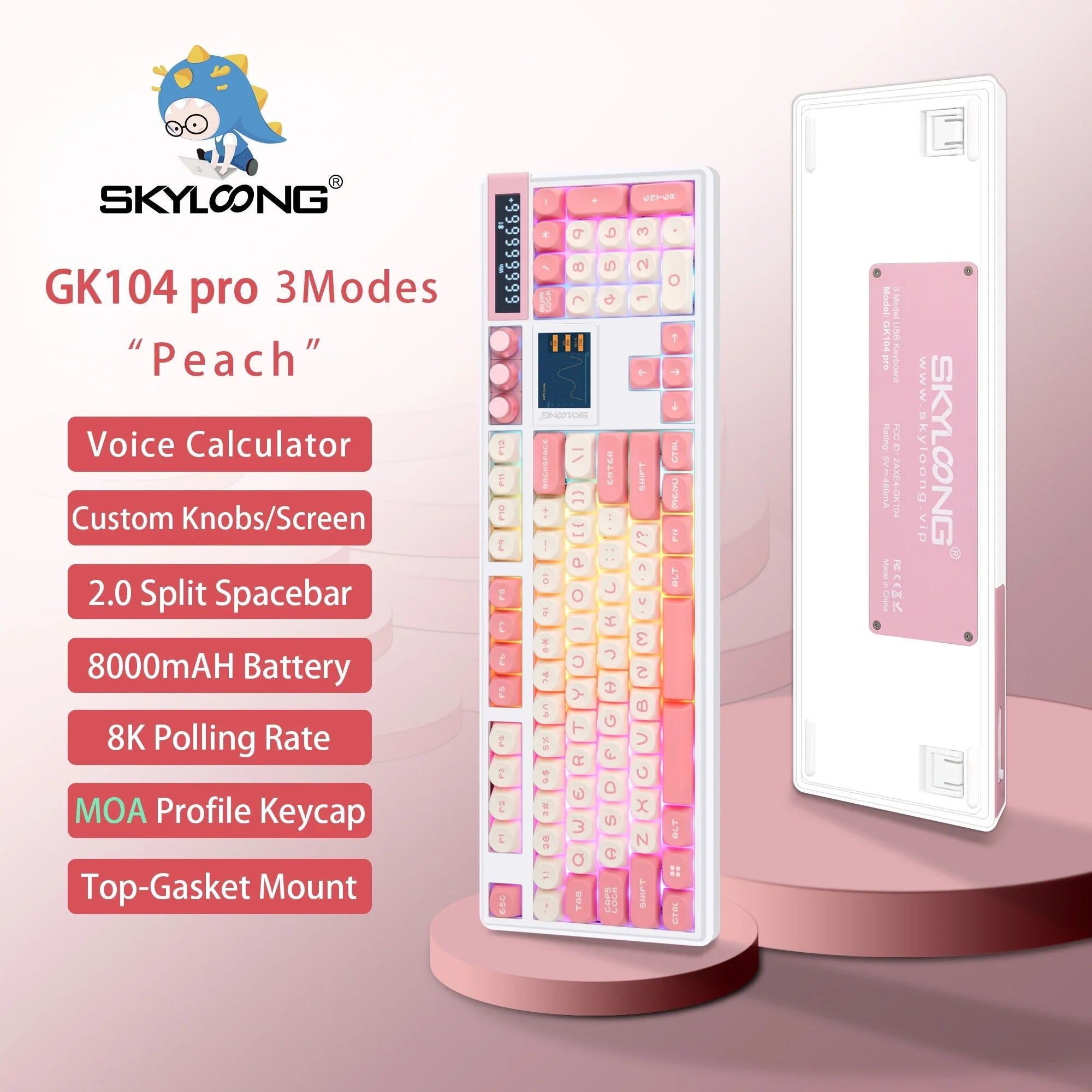 Wireless Mechanical Keyboard with 3.0 Screen 3 Knobs Hot - Swappable Silent Switch PBT keycaps - Mac's Got More