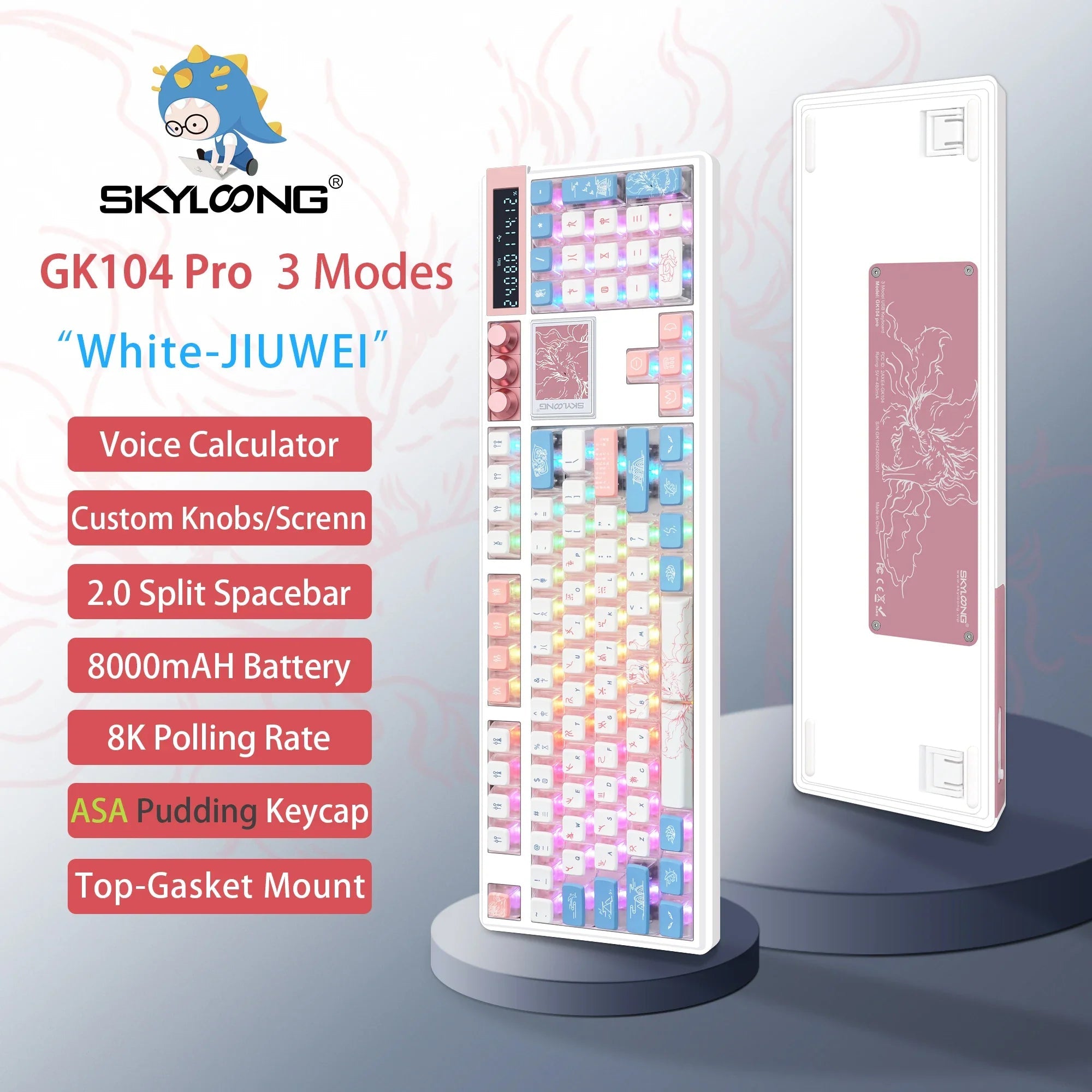 Wireless Mechanical Keyboard with 3.0 Screen 3 Knobs Hot - Swappable Silent Switch PBT keycaps - Mac's Got More