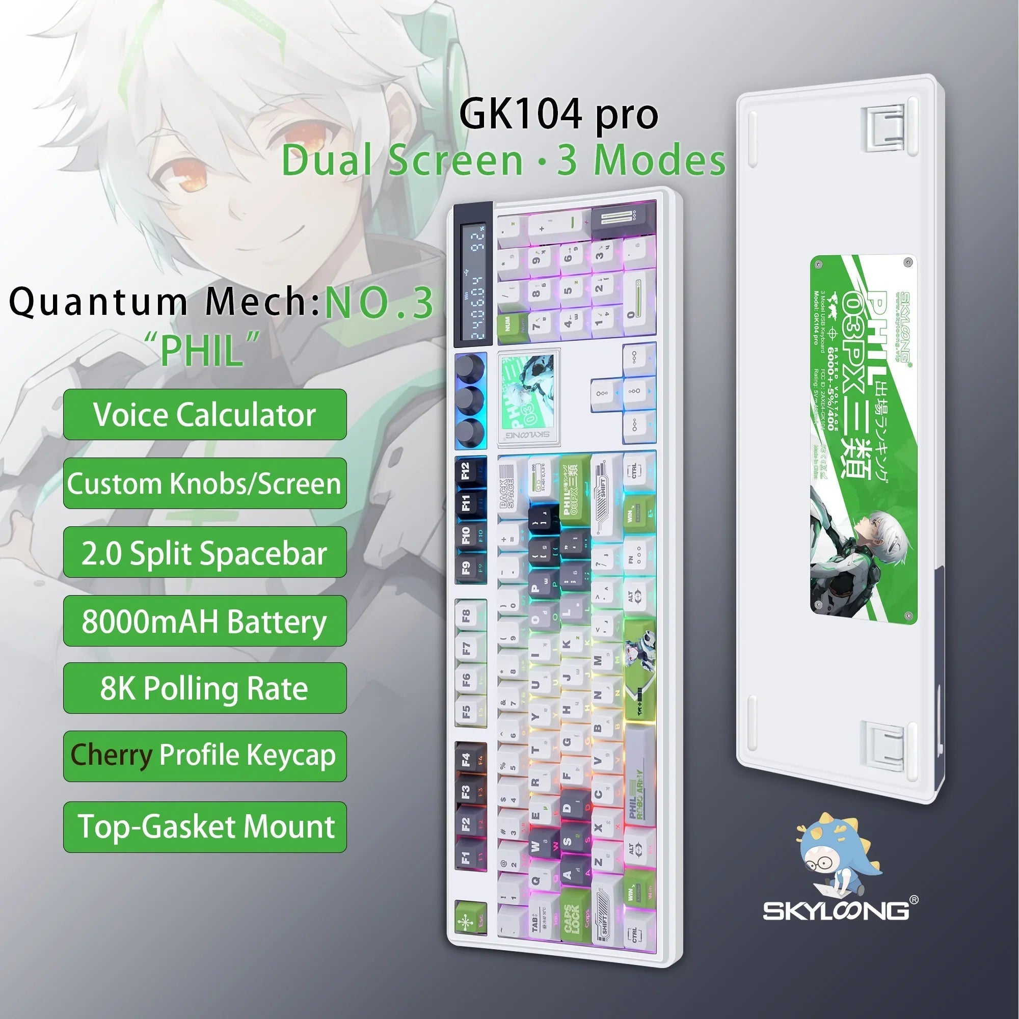 Wireless Mechanical Keyboard with 3.0 Screen 3 Knobs Hot - Swappable Silent Switch PBT keycaps - Mac's Got More