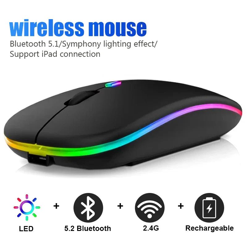 Wireless Mouse RGB Rechargeable Bluetooth - Mac's Got More