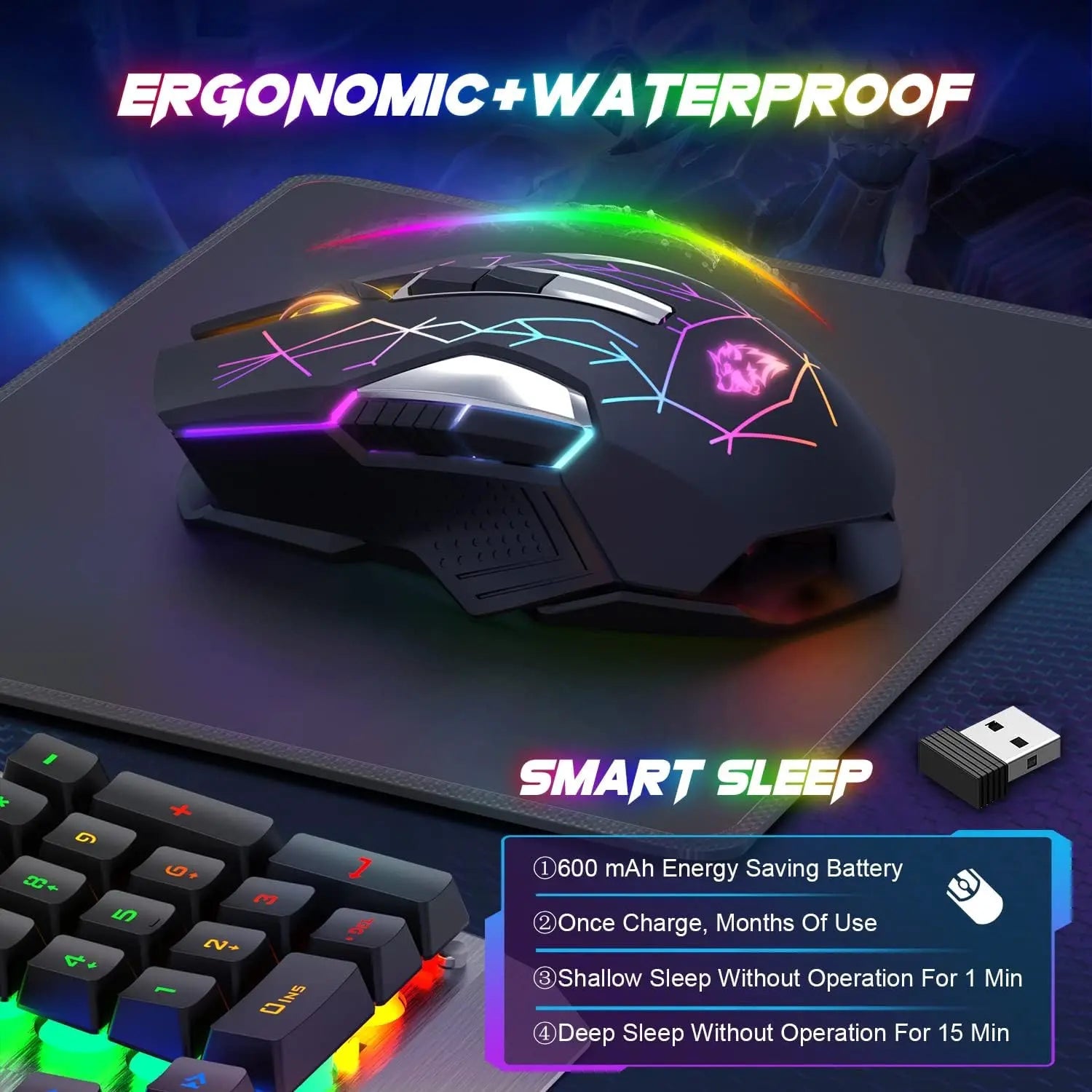 X18 Wireless Gaming Mouse 2.4G 7 RGB - Mac's Got More