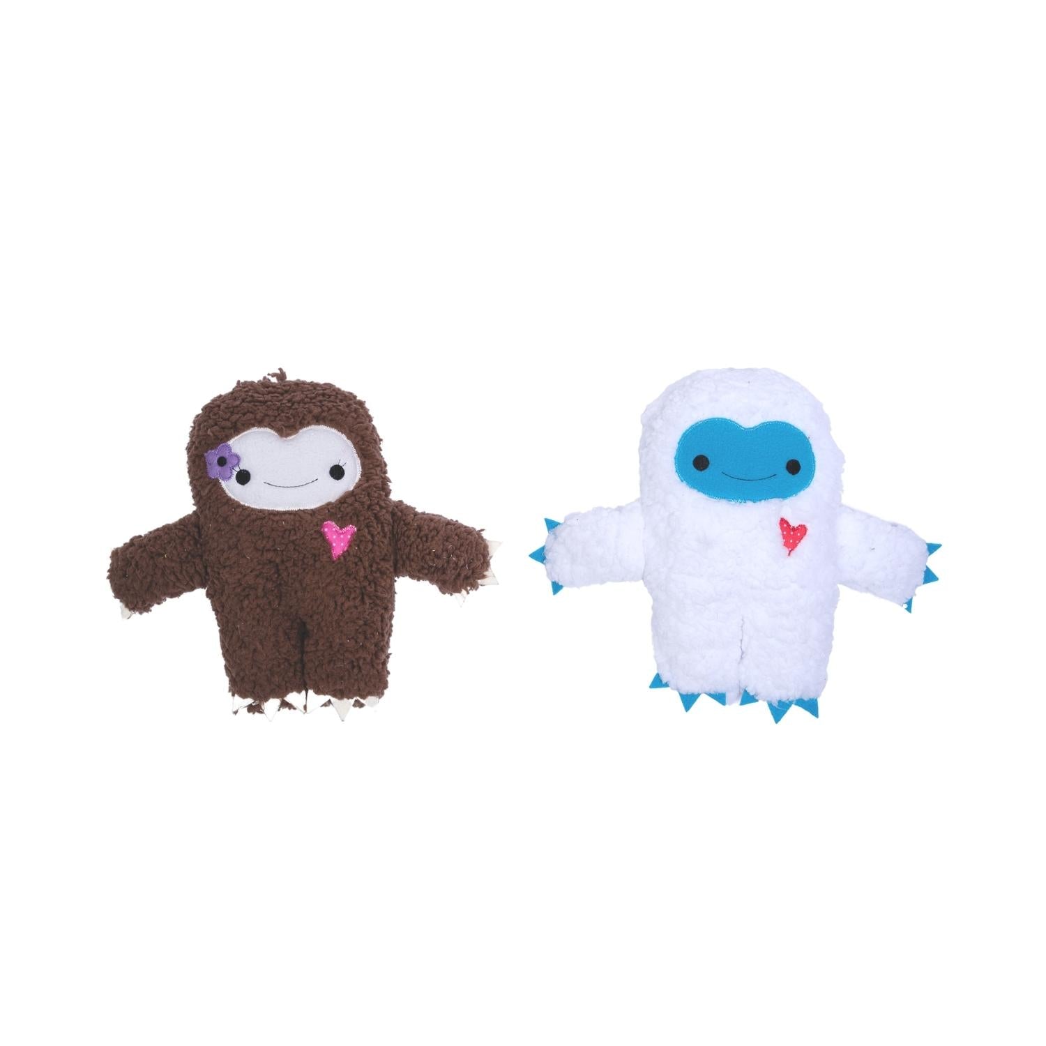 Yeti & Snowman Plush Dog Toy Gift Set – with Squeaker & Crinkle Paper for Fun Play - Mac's Got More