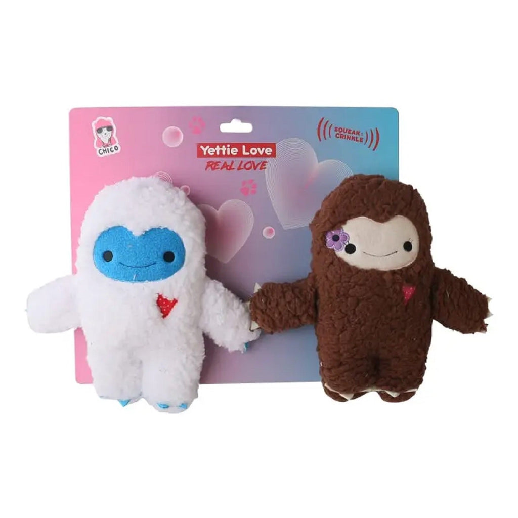 Yeti & Snowman Plush Dog Toy Gift Set – with Squeaker & Crinkle Paper for Fun Play - Mac's Got More